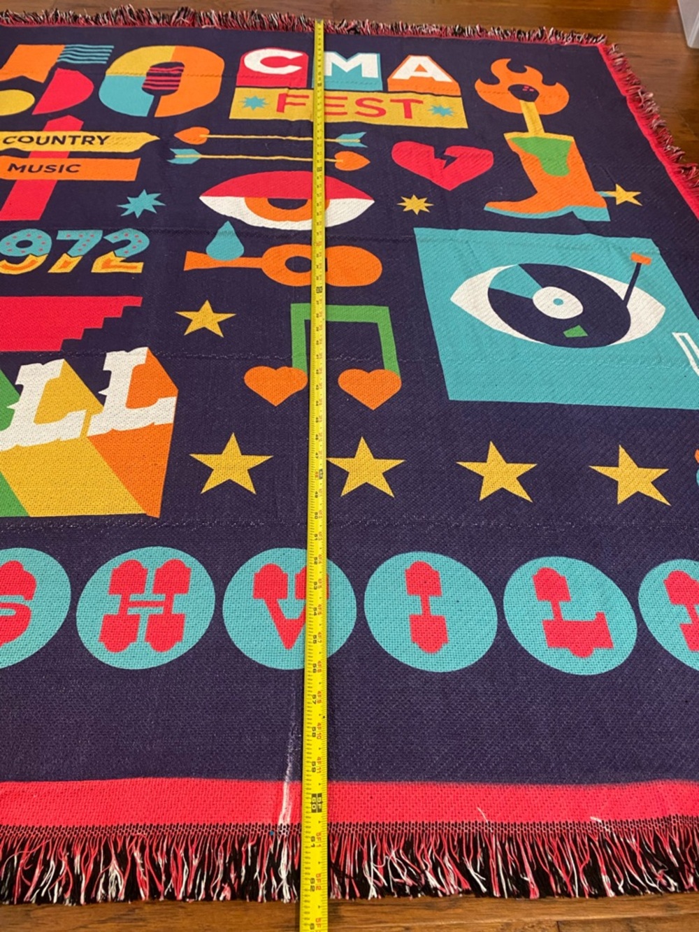 CMA Fest 50th Nashville Graphic Throw Blanket-‎ Like New Condition - Picture 9 of 14